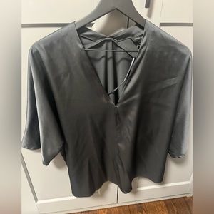 Banana republic silky gray top!